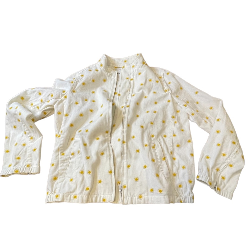 🌸 Madewell Lightweight Jacket, white with yellow ☀️